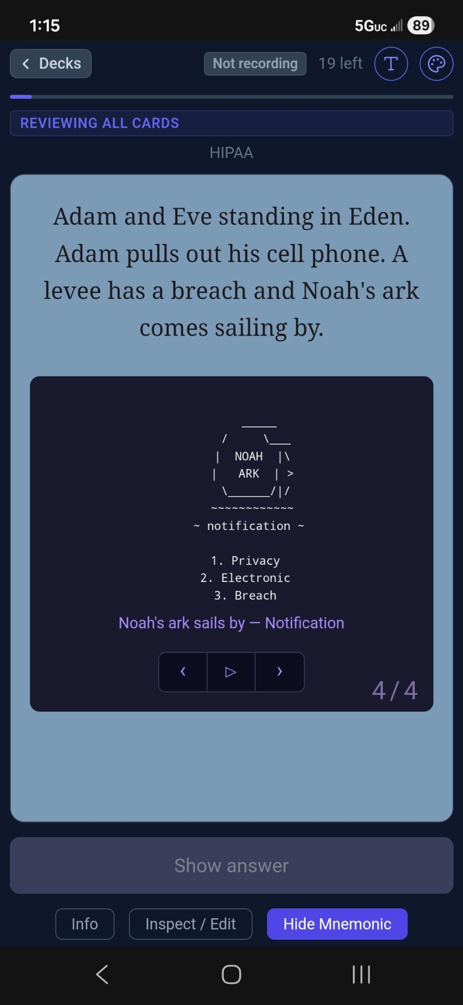 ASCII art mnemonic in Flipnem