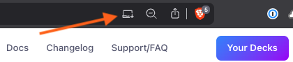 The PWA install button in the browser address bar
